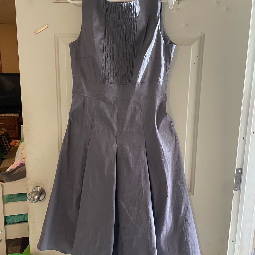 Ronen Chen Silver Pleated Halter Midi Dress